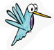 hummingbook mascot: a turquoise cartoon hummingbird